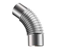 accesorios de cocina tubo curvado de horno Codo de chimenea de acero galvanizado de 45 grados, 100-200 mm, color plateado(200mm)