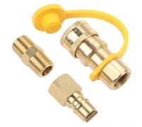 Accesorios de conexión rápida de gas propano de latón de 3/8 pulgadas, adaptador de latón macizo a prueba de fugas para parrilla de gas natural de baja presión RV Camping (B)