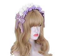 accesorios de criada, cintas de seda, Lolita-Aro for el pelo con cordones plisados, diadema elegante con lazo, diadema de maquillaje for lavarse la cara, accesorios for disfraz de Cosplay, accesorios