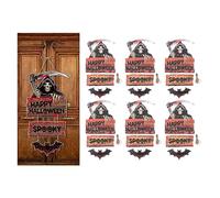 Accesorios de decoración de pared de Halloween para colgar en la puerta, 10 juegos de decoraciones colgantes de Halloween, decoración de papel de Halloween, adornos de murciélago fantasma para puerta