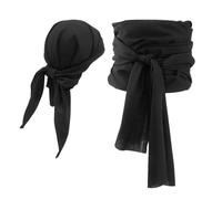 Accesorios de disfraz de pirata | Accesorios de sombrero y bufanda de cabeza de pirata - Equipo pirata realista para Halloween, noche, actuaciones en escenario, fiestas de disfraces