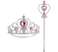 Accesorios de disfraz de princesa, tiara de corona de princesa para niñas pequeñas, tiara de princesa, varita de joyería, regalo de juguete para niñas de 3 a 6 años