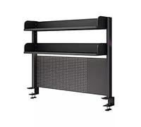 Accesorios de Escritorio para Juegos con Abrazadera Negra, Panel Perforado y Estante, estanter¨ªa Met¨¢Lica para Ordenador, para Oficina o hogar, Peque?a