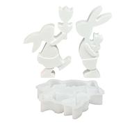 Accesorios de escritorio para mujer, delicado adorno de escritorio de conejo floral para el hogar, figura de mesa de granja para iluminar tu espacio