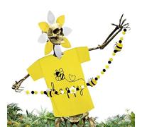 Accesorios de esqueleto de doce metros | Disfraz de calavera, accesorios de decoración esqueleto, disfraz con bandera de mano para celebraciones de Halloween