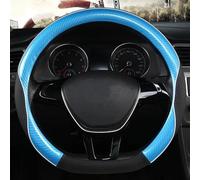 Accesorios De Estilo Automático Cuero Microfibra para Suzuki Protector para Volante Coche para Swift Cubierta Protectora Decorativa(Blue D Shape)