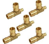 Accesorios de expansión de latón Pex-A de 1 pulgada x 1/2 x 1 pulgada, sin plomo, para uso en conexión de tubo Pex-A (paquete de 5)