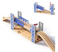 Accesorios de ferrocarril de madera, juguete de puente de madera, juguete para niños, compatible con otros puentes, para pequeños a la edad de 3 primavera (viader)