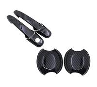 Accesorios de fibra de carbono para manija de puerta de coche, compatible con Ford Mustang para Shelby GT GT500 2005 2006 2007-2014 piezas de automóvil (estilo 4) (estilo 4)