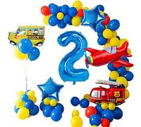 Accesorios de fiesta de cumpleaños, 22 unidades, para coche, todo lo bueno para cumpleaños, decoración de tráfico, rojo, azul, amarillo, baby shower, globo, juego para niños (2 años)