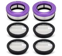 Accesorios de filtro HEPA compatibles con aspiradoras Anyson Stars 5 45000 Pa/550 W/70 min, juego de repuesto lavable, 2 prefiltros, 4 filtros posteriores