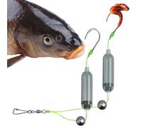 Accesorios de fondo para pesca en el mar - Montaje para peces gato,Atractor Anti-enganche de doble anzuelo con flotadores invertidos para peces costeros, surf y trolling