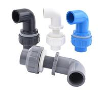 Accesorios de fontanería de PVC, Conector de codo de PVC de 20-40 mm, multicolor, for tubería de entrada y salida de agua de acuario.(Grey,Inner Dia 20mm)