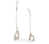 Accesorios de fotografía de madera para columpio, tejidos a mano, en forma de corazón, para recién nacidos, sesiones de fotos de cien días, trapecio, accesorios de fotografía para bebés