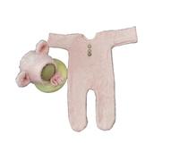 Accesorios de fotografía recién nacidos niño niña sesión de fotos ropa disfraz oso tema mameluco y sombrero ropa traje para bebé recién nacido oso mameluco