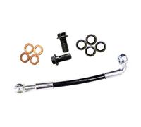 Accesorios de Freno Manguera De Freno Embrague Hidráulico para Motocicleta AN3 M8 Banjo, Cable Trenzado Acero Inoxidable, Tubo Aceite 30cm-500cm, Accesorios 0°-90°(500cm)