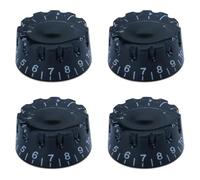 Accesorios de guitarra para principiantes 3 Uds/4 Uds Perillas De Guitarra Control De Velocidad De Tono De Volumen Perillas Moleteadas Guitarra Bajo(Black,4pcs)
