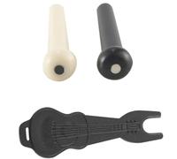 Accesorios de guitarra para principiantes 36 Clavijas De Puente De Guitarra Acústica En Y Negro Con Extractor De Pasador De Puente De 1 Pieza