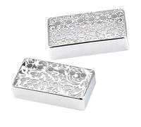 Accesorios de guitarra para principiantes Cubierta Para Pastilla De Guitarra Paquete Cromado Con Patrón Accesorios Eléctricos Cubiertas Para Cuello Puente De Bajo 2 Uds