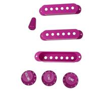 Accesorios de guitarra para principiantes Piezas de guitarra, cubiertas y perillas para pastilla de bobina única, color rojo rosa, cubiertas para pastilla de guitarra, 1 volumen, 2 botones de tono, in