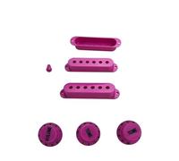 Accesorios de guitarra para principiantes Piezas de guitarra, cubiertas y perillas para pastilla de bobina única, color rojo rosa, cubiertas para pastilla de guitarra, 1 volumen, 2 botones de tono, in