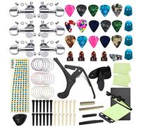 Accesorios de guitarra TTCR-II 84 piezas con afinador de guitarra, correa, clavijas de afinación, capo, 15 púas, 3 juegos de cuerdas, etc.
