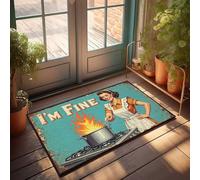 Accesorios de habitación para adolescentes y niños, diseño vintage de caos: I'm Fine With This!, felpudo de interior (40 x 60 cm)