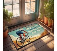 Accesorios de habitación para adolescentes y niños, Ride Into The Unknown: A Cyclist'S Journey Through Nature, felpudo divertido para decoración de casa (40 x 60 cm)