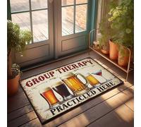 Accesorios de habitación para adolescentes y niños, terapia de grupo: una celebración de la diversidad en bebidas, felpudo divertido para decoración de casa (50 x 80 cm)