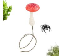 Accesorios de hábitat de araña saltadora, adorno de diseño de hongos, decoración de jaula de araña saltando de hongos, para reptiles, cangrejo ermitaño, animales pequeños, mascotas pequeñas en