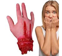 Accesorios de Halloween cortados: extremidades sangrientas realistas, espeluznantes imágenes de mano falsas, partes del cuerpo humano sangrientas, efecto de escena mejorado con detalles gráficos |