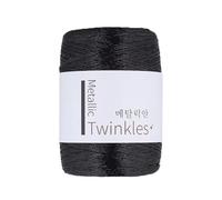 Accesorios de hilo de lentejuelas brillantes para tejer a mano, cuerda de aguja de mano con carrete para coser y decorar (negro)
