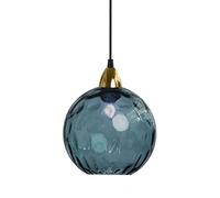 Accesorios de iluminación colgantes con forma de globo de cristal de 7,9 pulgadas para isla de cocina, bola de cristal azul marino y verde con lámpara de techo con acabado de latón (azul marino) Star