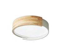 Accesorios de iluminación de techo 27 W Lámpara redonda de hierro de madera LED LED LED MOUNTO DE MONTAJE MODERÍA FIJO DE ILUMBACIÓN DE ILUMBAJE PARA ENTRADA COMENTA DEL BARRACIÓN (Color de madera