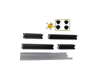 Accesorios de Impresora 1 Juego Perfil de Aluminio Negro Perfil de extrusión de Aluminio 3030 + Kit de Varillas Lisas 6 Piezas para Impresora 3D Prusa i3 MK3 Piezas de Impresora 3D