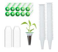 Accesorios de jardín hidropónico Kit de vaina de plantas Kit de inicio de plántulas para hidropónico, incluyendo 50 cestas de cultivo 50 piezas cubierta transparente 50 piezas etiquetas