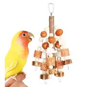 Accesorios de jaula de pájaros de color swing-swing para colgar, cosas de madera hechas de madera, barra de trepadora, juguete de alimentación para perseguidos, pentibe hecha de cuerda natural, conduc