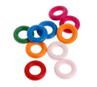 Accesorios de juguete para masticar pájaros de 10 cabezas, anillos de madera natural, anillos de madera coloridos para loro de pájaro, juguete de mezcla de colores, grises africanos, pequeños loros