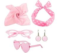 Accesorios de la época 50, rosa, juego de disfraz de los años 50, accesorios de ropa