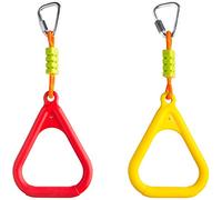Accesorios de la slackline Cateam Ninja - Anillos de gimnasia triangulares multicolores Juego de 2 con mosquetones - Triángulos de barra mono para carrera de obstáculos en el patio trasero