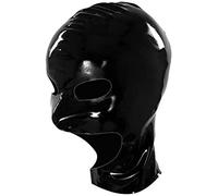 Accesorios De Látex De Caucho Agujeros De Capucha Para Ojos, Nariz Y Mandíbula,Negro,Medio