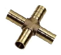 Accesorios de latón con espiga para mangueras, Kit de reparación accesorios empalme manguera latón for agua, combustible, aire, 6-19mm, 5 uds(Four Interfaces 16mm,One Size)