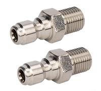 Accesorios de lavado a presión de acero inoxidable resistentes a fugas, NPT de 1/4 pulgadas para conectar cañones de espuma mangueras y lanzas de pulverización de manera eficiente (1/4 macho)