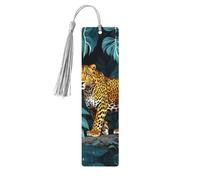 Accesorios de lectura con estampado de leopardo salvaje, marcadores de madera únicos para libros de tapa dura, diarios