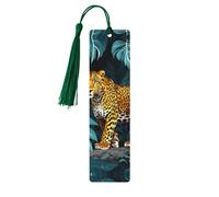 Accesorios de lectura con estampado de leopardo salvaje, marcadores de madera únicos para libros de tapa dura, diarios