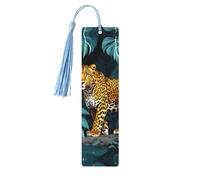 Accesorios de lectura con estampado de leopardo salvaje, marcadores de madera únicos para libros de tapa dura, diarios