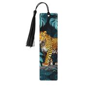 Accesorios de lectura con estampado de leopardo salvaje, marcadores de madera únicos para libros de tapa dura, diarios