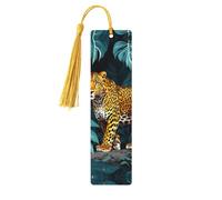 Accesorios de lectura con estampado de leopardo salvaje, marcadores de madera únicos para libros de tapa dura, diarios