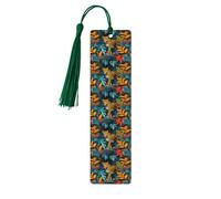 Accesorios de lectura con estampado de leopardo salvaje, marcadores de madera únicos para libros de tapa dura, diarios