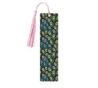 Accesorios de lectura con estampado de plumas de pavo real, marcapáginas de madera, marcadores únicos para libros de tapa dura, diarios